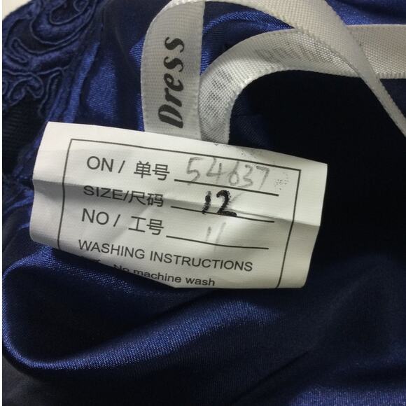 FORMAL 12 L dark navy blue bridesmaid capelet gala party maxi dress NEW B127 - Picture 7 of 7